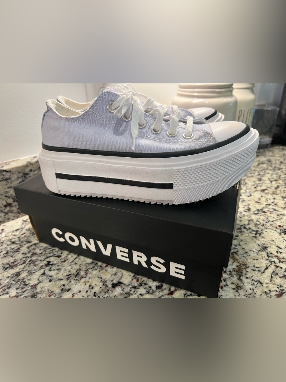 Converse Platform Low Top Sneakers with Black Trim